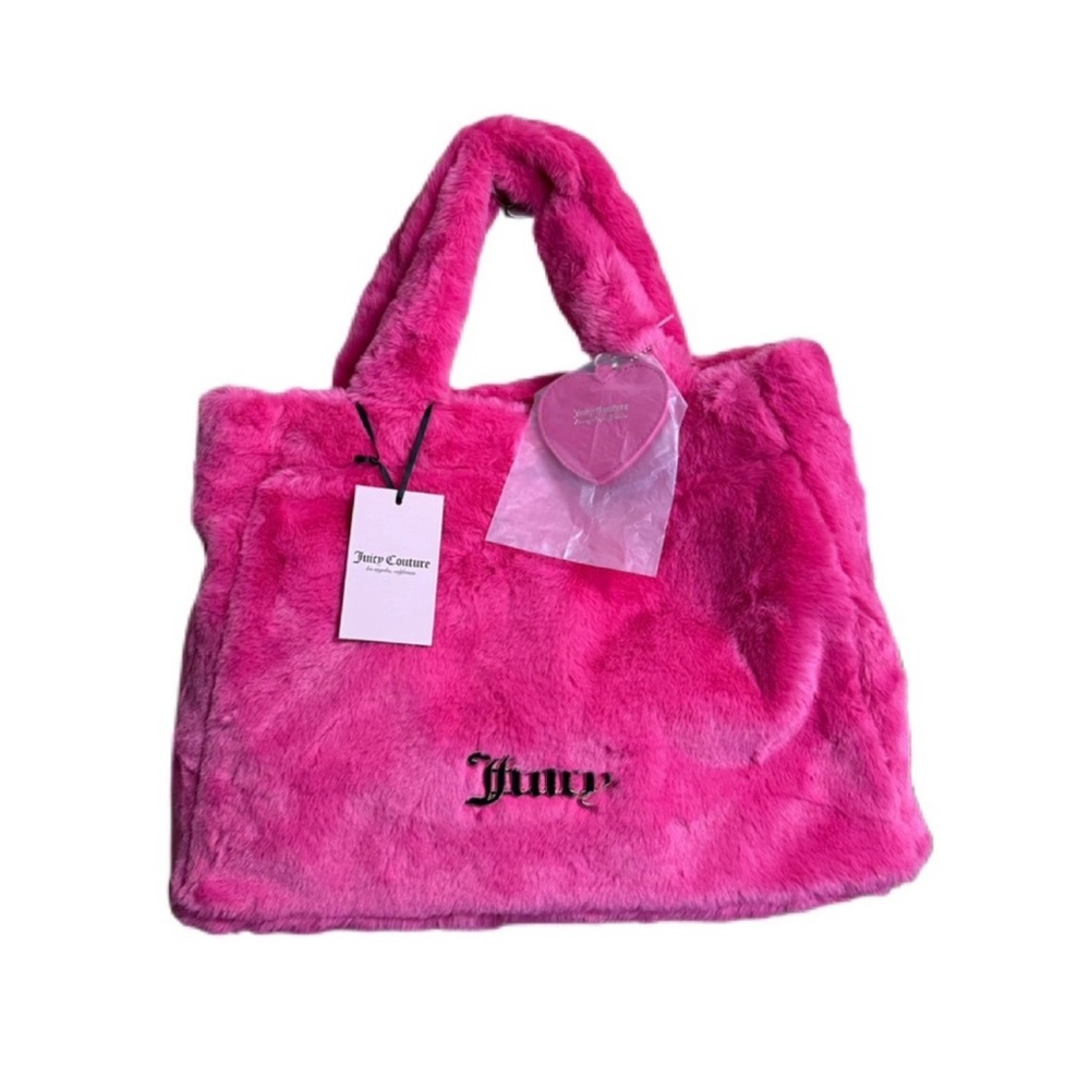 JUICY COUTURE Fuzzy Pink Tote Bag